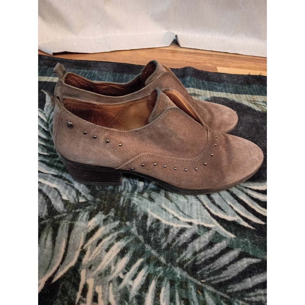 Pikolinos Suede Studded Slip On Ankle Booties Taupe Brown EU 38 US 7.5-8